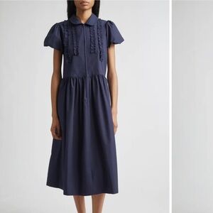 Sandy Liang Navy Blue Collared Dress